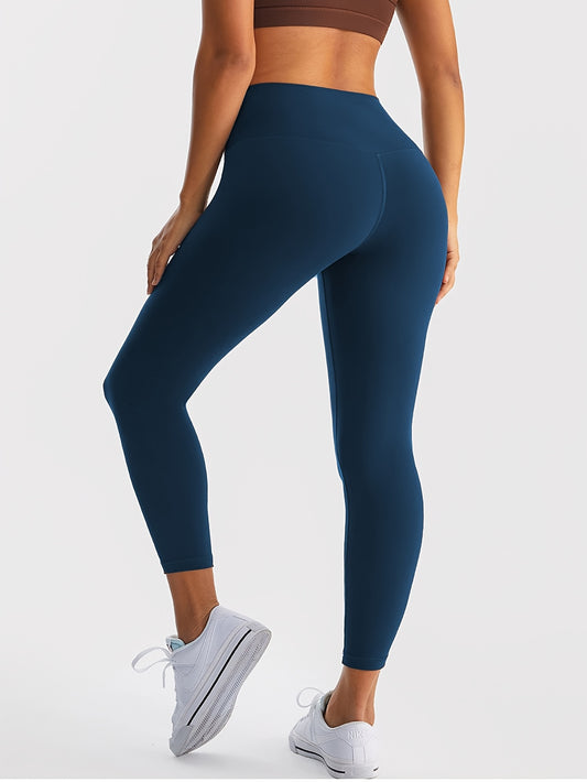 High Waist Yoga Sports Leggings, Slim Fit & Stretchy Bike Pants For Women's Activewear