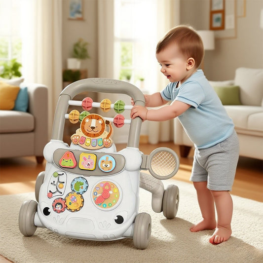 Multifunctional Baby Walking Cart Detachable Educational Game Board