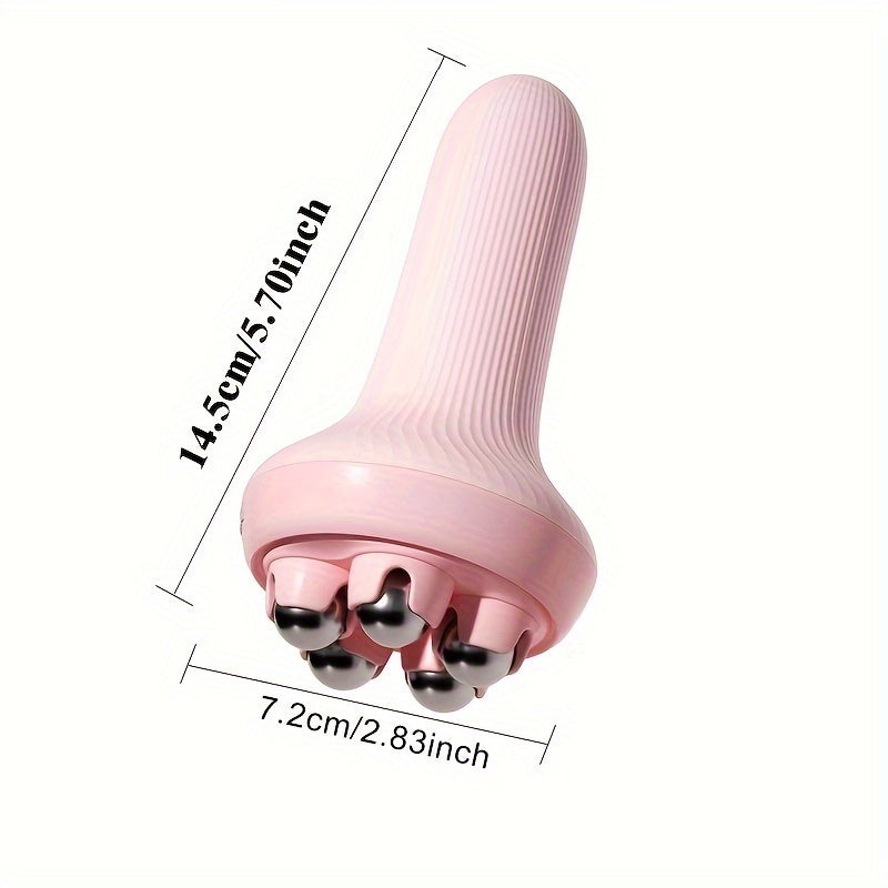 Handheld Body Massager For Round Roller Balls Relaxes Abdomen, Legs, Arms, Muscles With Gentle Vibrations